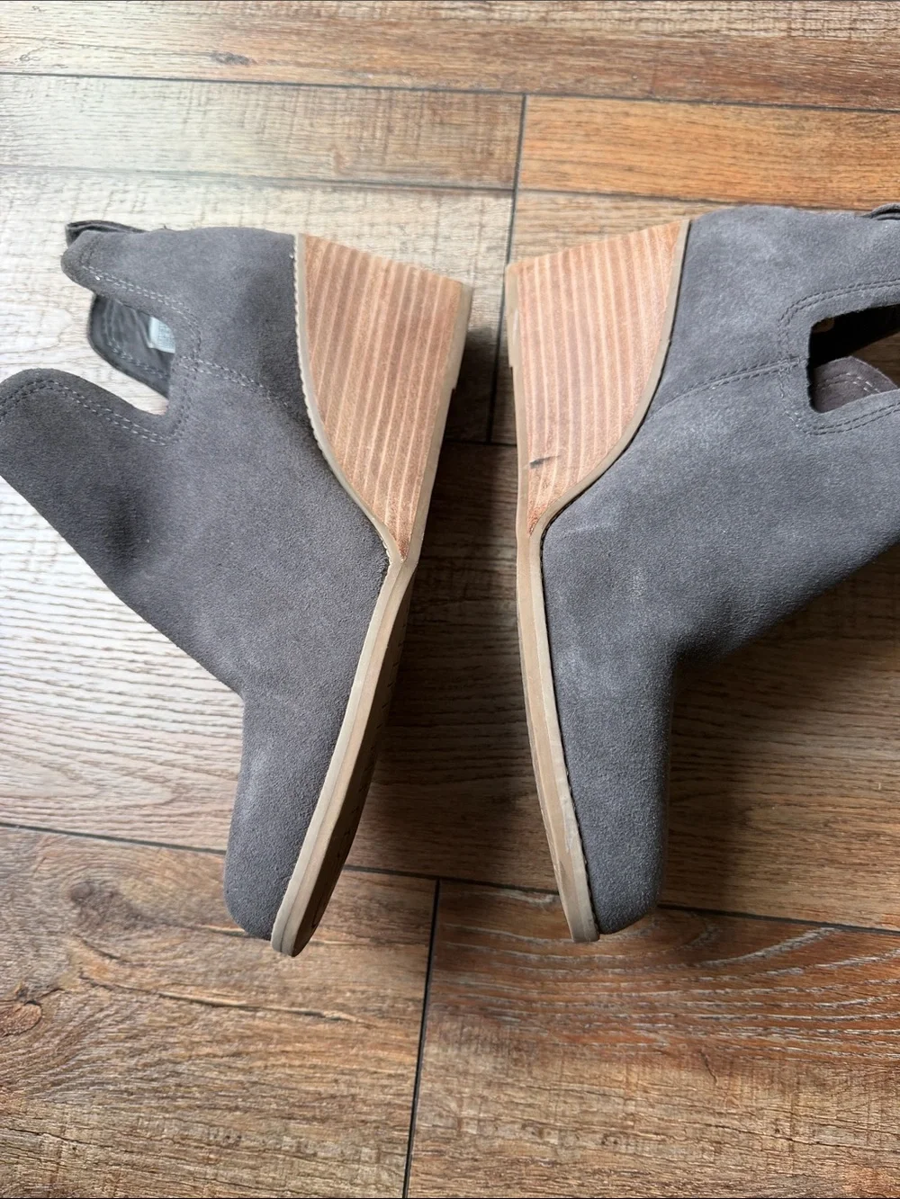 TOMS Gray Suede Ankle Booties